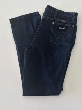 Wrangler Dark Indigo Denim Jeans with White Label